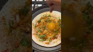 😋Street style egg dosa recipe #shorts #muttaidosai #eggdosa #shortaday #viral