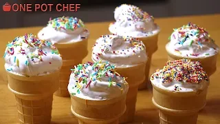 Marshmallow Ice Cream Cones | One Pot Chef