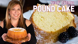 BEST Easy Pound Cake Recipe (Sour Cream Pound Cake)