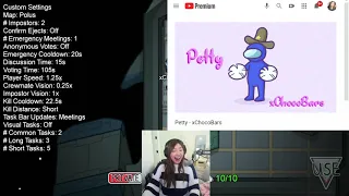 Janet reacts to PETTY song || xChocoBars || Among Us