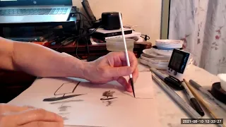 Asian Brush Painting/Sumie Landscape step by step how to paint demonstration