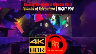 Dudley Do-Right's Ripsaw Falls | 4K HDR Night POV | Islands of Adventure