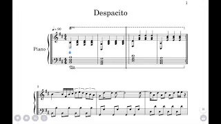 Despacito piano +sheet