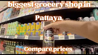 Pattaya Central festival mall checking prices in grocery shop