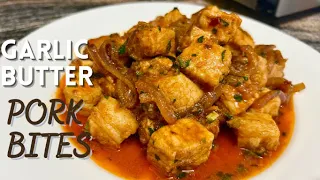 UNIQUE RECIPE! SUCCULENT GARLIC BUTTER PORK BITES THAT YOU SHOULD TRY!│PORK CHOPS RECIPE