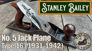 Stanley No. 5 Jack Plane Type 16 - Vintage Old Tools