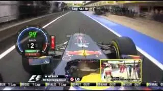 Mark Webber onboard pit stop Hungaroring 2011