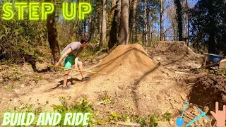 Building and Riding a MASSIVE Step Up at my Backyard Trails