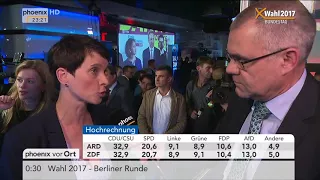 Bundestagswahl 2017: Wahlparty der AfD und u.a. Frauke Petry im Interview am 24.09.2017