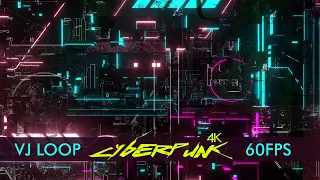 4k Cyberpunk Dark Vj Loop / Cybernetic Footage