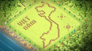 Base bản đồ việt nam đầy đủ vừa zin cho town hall 10 - Base đẹp clash of clans