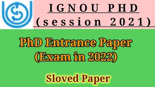 IGNOU PHD ENTRANCE PAPER 2021🔥| Solved Question Paper | Paper Pattern 😲