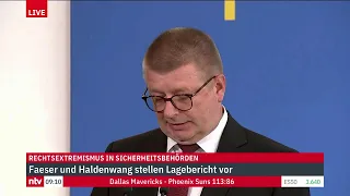 LIVE: Bundesministerin Nancy Faeser zu Lagebild Rechtsextremisten in Sicherheitsbehörden