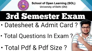 Important Video For SOL 3rd Semester Exam 2021