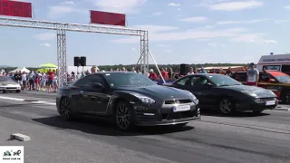 Nissan GT-R R35 vs Fiat Coupe Turbo 🚦🚗 drag race 1/8 mile - 4K UHD