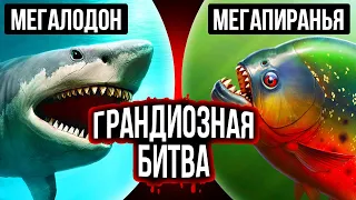 Что, если бы мегалодон и мегапиранья встретились лицом к лицу?