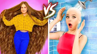 LONG HAIR VS SHORT HAIR PROBLEMS || Crazy Hair Hacks and Relatable Situations by GOTCHA!