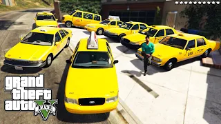 GTA 5 - Stealing MIAMI TAXI Department Vehicles with Franklin! | (GTA V Real Life Cars #60)