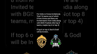 Godlike And Soul Invited In India VS Korea Invitational 🔥😱 #bgmi #godlike #soul #godlandsoul #s8ul