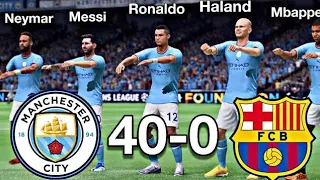 When Messi & Ronaldo & Neymar & Mbape & Haland play together| Barcelona vs Manchester city | EAFC24