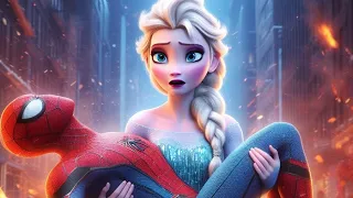 Elsa saving spiderman drawing for kids #drawing #kids #spiderman