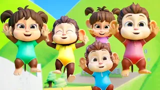 Five Little Monkeys, Counting Song and Nursery Rhymes for Kids