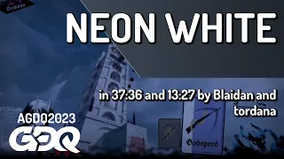 Neon White by Blaidan and tordana in 37:36 and 13:27 - Awesome Games Done Quick 2023