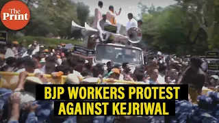 Watch: BJP workers protest against Delhi CM Arvind Kejriwal over excise policy case