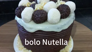 bolo de ganache de Nutella #confeiteira #bolosdecorados #bolo #cakedecorating