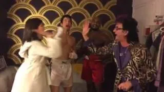 Impromptu sing-a-long backstage at "Rocky the Musical"