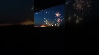 Footage of Russian Cluster bombs exploding in the Donetsk region - Military Footage - War in Ukraine