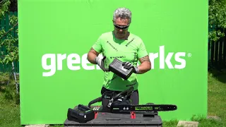 Цепная пила аккумуляторная Greenworks GC82CS50, 82V, бесщеточный двигатель (артикул 2001607)