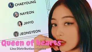 TWICE – Queen of hearts | Line Distribution + Lyrics | REQUESTED