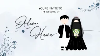 Template undangan pernikahan digital Syar'i gratis Powerpoint | Wedding invitation Digital PART71