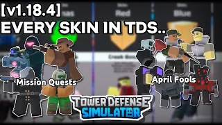 [v1.18.4] Every TDS Skin || Tower Defense Simulator (ROBLOX)