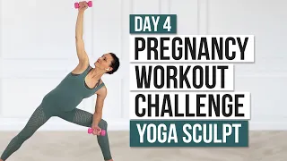 Day 4 // Pregnancy Workout Challenge // Prenatal Yoga Sculpt