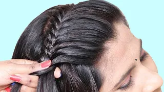 Glamorous open hairstyle for Karwa Chauth | Puff hairstyle | Front fishtail braid | New hairstyle