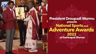 President Droupadi Murmu presents National Sports and Adventure Awards 2022 at Rashtrapati Bhavan