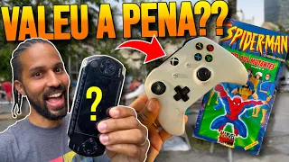 NA FEIRA DO ROLO XBOX CONTROLE, PSP SONY PLAYSTATION SPIDER-MAN E ITEM RARO | CAÇADA GAMER