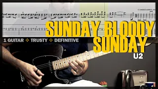 Sunday Bloody Sunday | Guitar Cover Tab | Guitar Solo Lesson | Backing Track with Vocals 🎸 U2