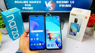 Realme Narzo 50A Prime Vs Redmi 10 Prime ⚡ Unboxing || Comparison || Camera || Price 🔥