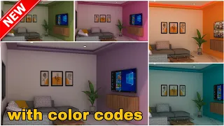 Livingroom beautiful dark & light colours with colour code in detail ll TV wall background colour ll