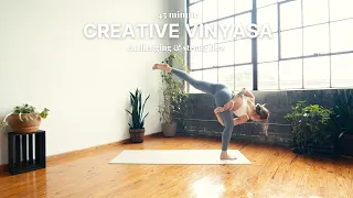 45 Minute Creative Vinyasa | strong, challenging no repeats flow