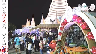 STREET FOOD @ Temple Festival in BANGKOK Thailand