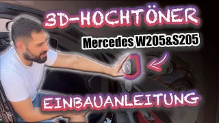 3D BURMESTER BELEUCHTETE ROTATIONS HOCHTÖNER für MERCEDES W205/S205 DETAILLIERTE EINBAUANLEITUNG