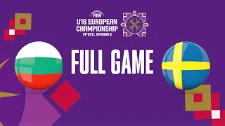 Bulgaria v Sweden | Full Basketball Game | FIBA U16 European Championship 2023 - Division B