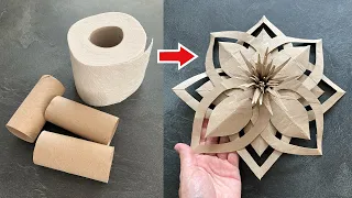 Blume - Flower - Toilettenpapier - Klorollen - Toilet Paper Rolls - Basteln - Falten - Origami - DIY