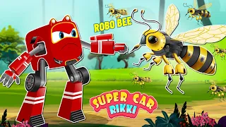 Supercar Rikki Saves People from the Giant Robo-BEE Attack in City!