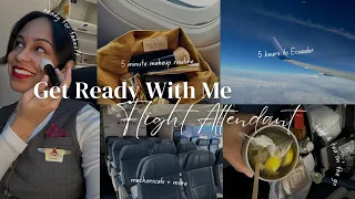 GRWM flight attendant edition | new uniforms, packing + hair & makeup *3 day trip*