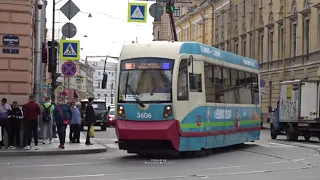 Tрамваи в Санкт-Петербурге: Trams in St Petersburg, Russia 2021